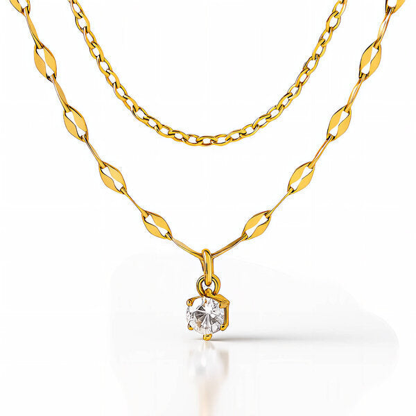 Golden CZ Pendant necklace